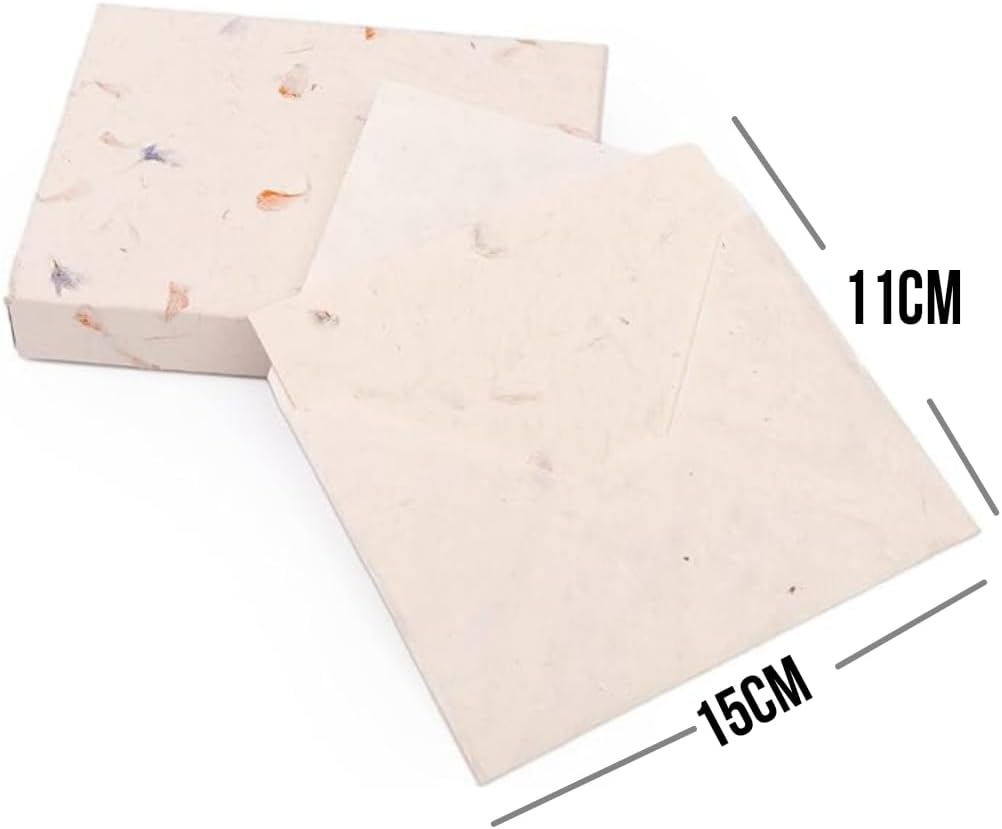 HIMALAYAN BAZAAR Lokta Paper Greeting Cards and Envelope Set - Ecofriendly Stationary Blank Note Cards | All Occasion Greeting Cards | Handmade in Nepal image number 1