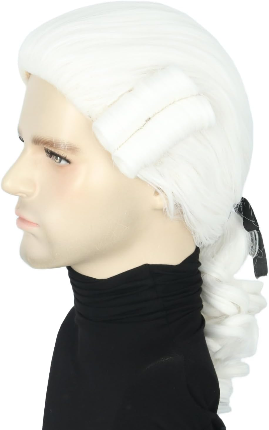 Topcosplay Men or Women Colonial Historical Judge Costumes Wig White Halloween Party Wigs image number 3