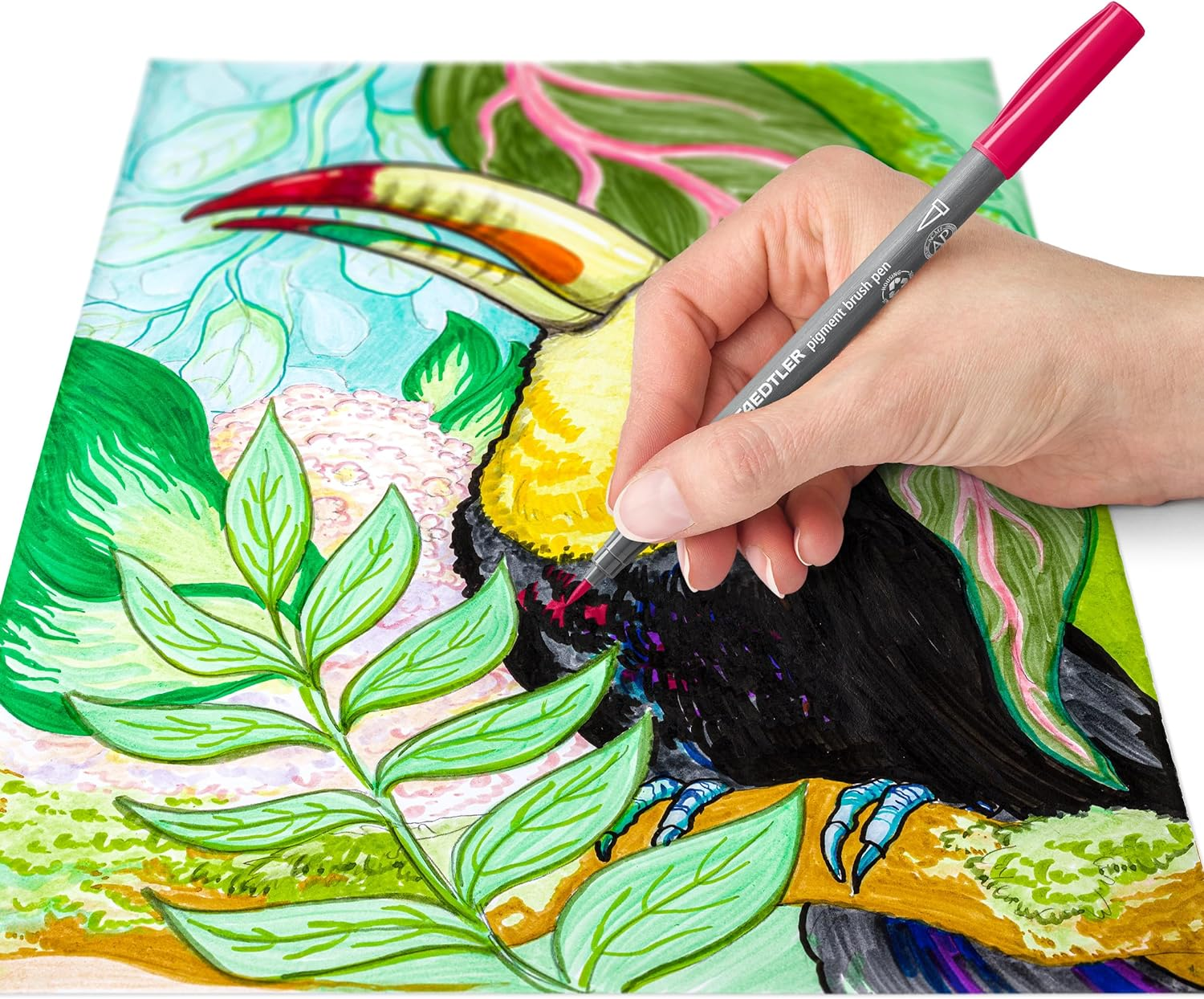 STAEDTLER 371 C12-2 Pigment Arts Brush Pen - Assorted Pastel Colours (Pack of 12)