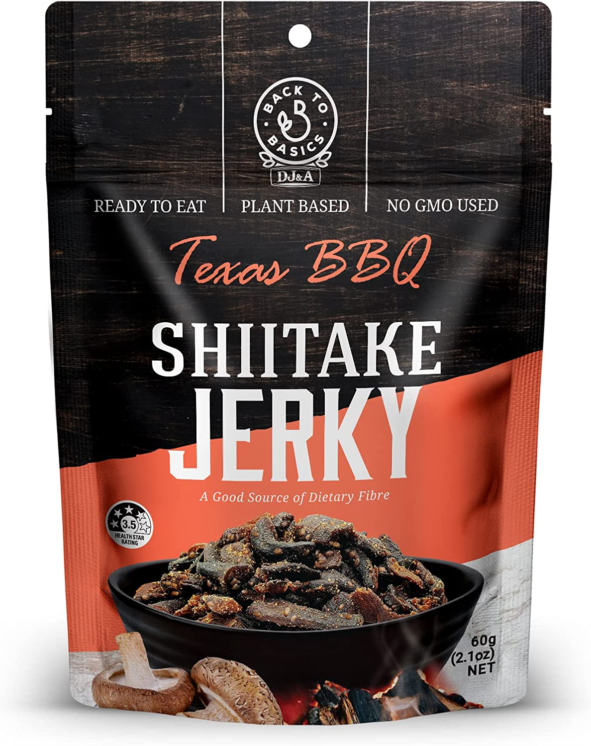 DJ & a Vegan Shiitake Jerky Texas Bbq 60 G image number 1
