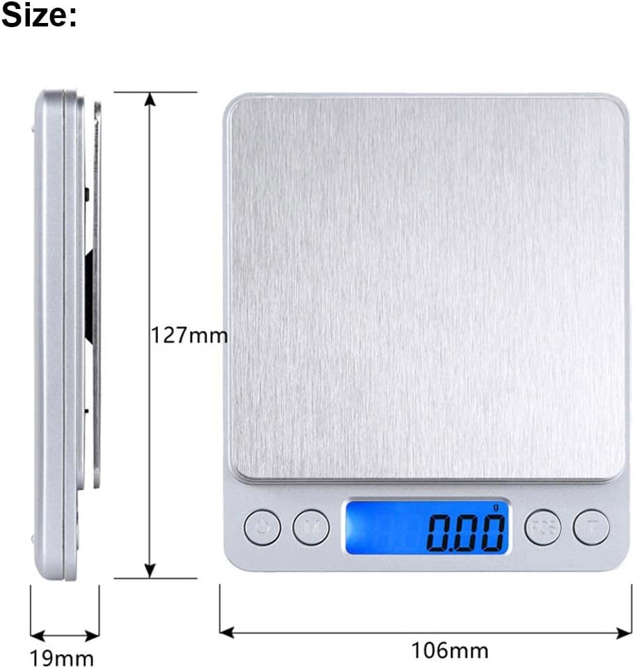 Digital Kitchen Scale, Food Scale, Pocket Jewelry Scale 3000G 0.01Oz/ 0.1G with Backlit LCD Display Tare Function, Auto Power Off