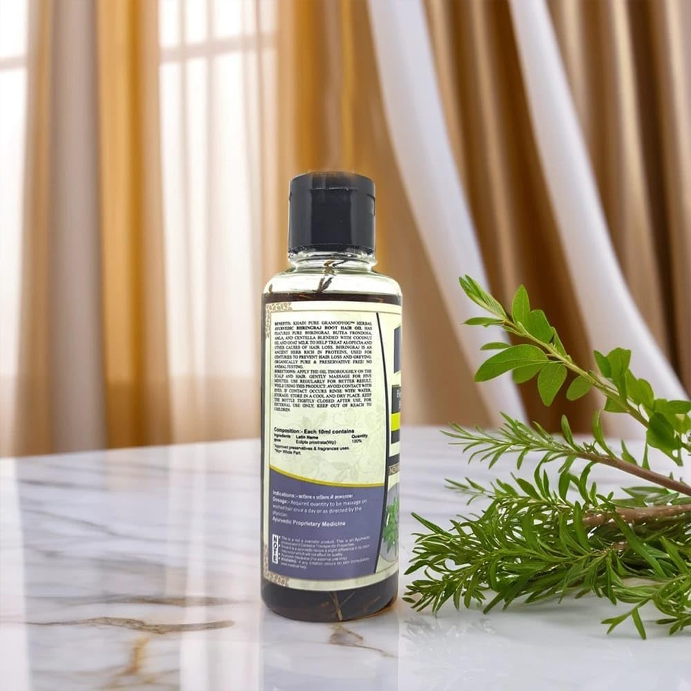 Khadi Pure Bhringraj Root Sls & Shikakai Hair Oil, 210 Ml (Pack of 4) image number 5