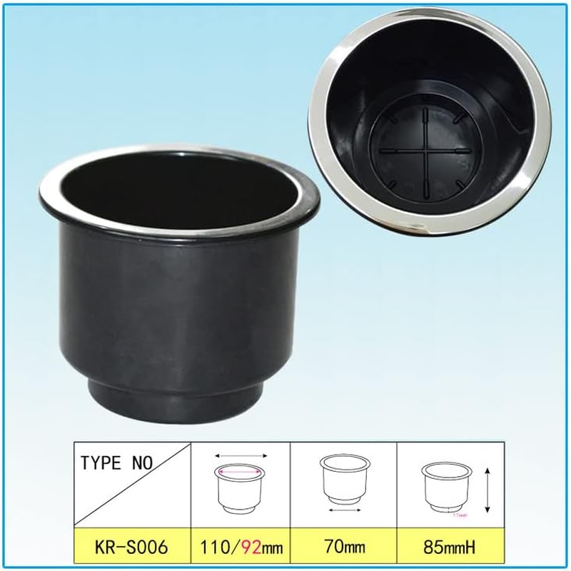 4PCS Recessed Drop in Plastic Cup Drink Holder for Boat Car Truck Marine Universal, Easy Installation, Durable and Easy to Clean image number 2