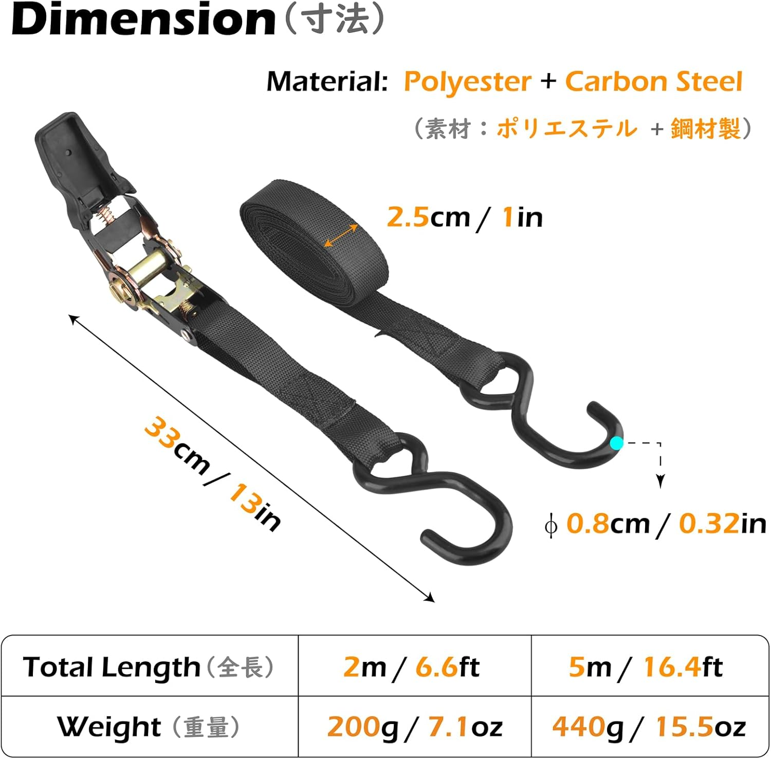 TRIWONDER Ratchet Tie down Straps with Hooks Heavy Duty Lashing Straps Cargo Straps for Trucks Moving Motorcycle Rachette Tiedowns image number 4