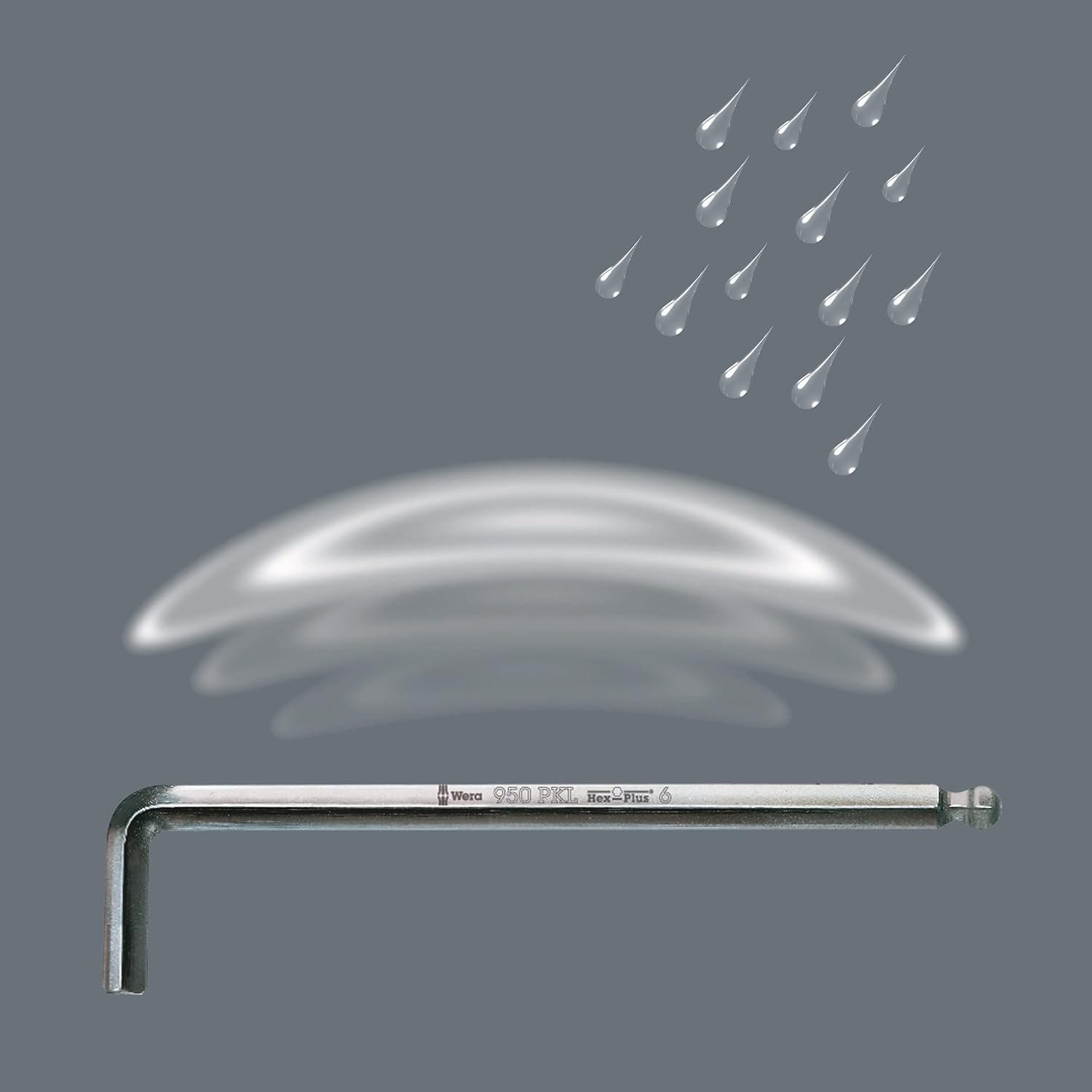 Wera 950/9 Metric Chrome-Plated Hex-Plus 1 L-Key 9-Pieces Set image number 5