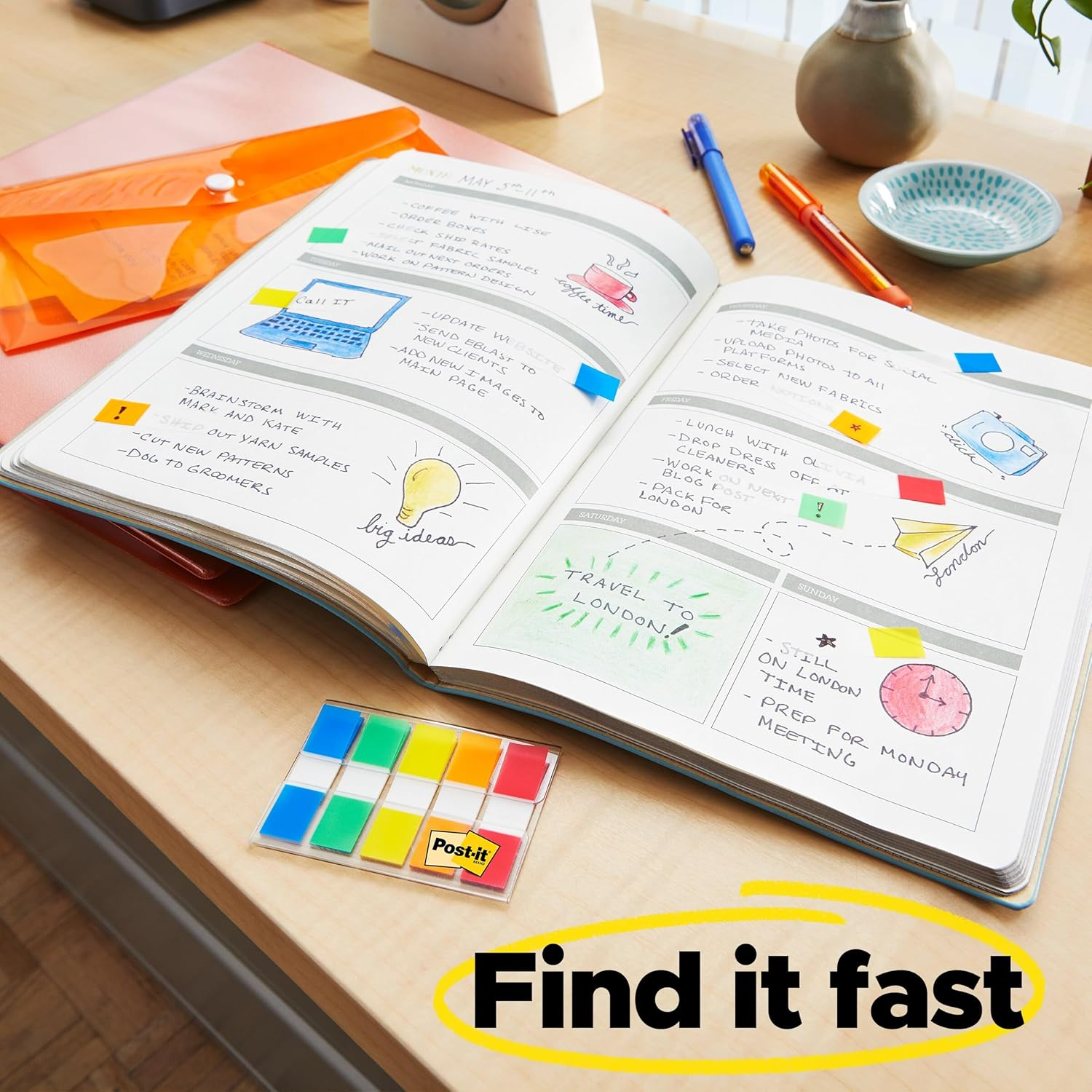 Post-It Flags Purple Blue Green 24.0Mm X 43.2Mm 680-PBG (Pack of 2) image number 4