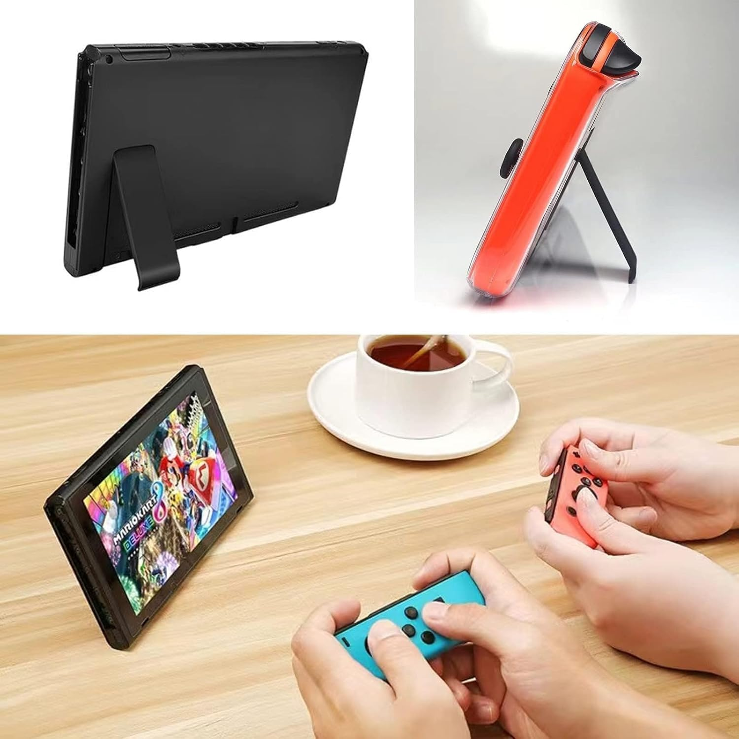 4Pcs Black Switch Back Stand Replacement, Upgraded Design Durable Kickstand for Nintendo Switch & OLED, Anti-Slip Design for Stable Handheld Mode, Easy Install Replacement Parts image number 5
