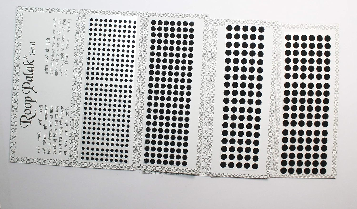 Indianstore4All Color Velvet Dot Bindi Tattoo Stickers Adhesive Body Jewelry Multi Size Indian Daily Use Forehead Bindi round Dot (Black) image number 5