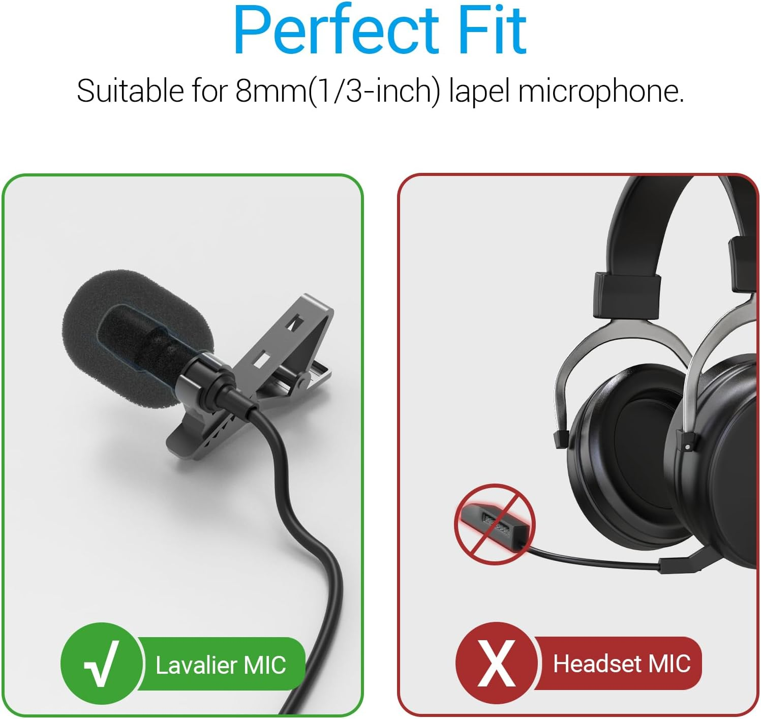 Cubilux Foam Cover for Lavalier Lapel Microphone and Headset MIC, Windscreen for Mini Clip-On Lav MIC, 10-Pack