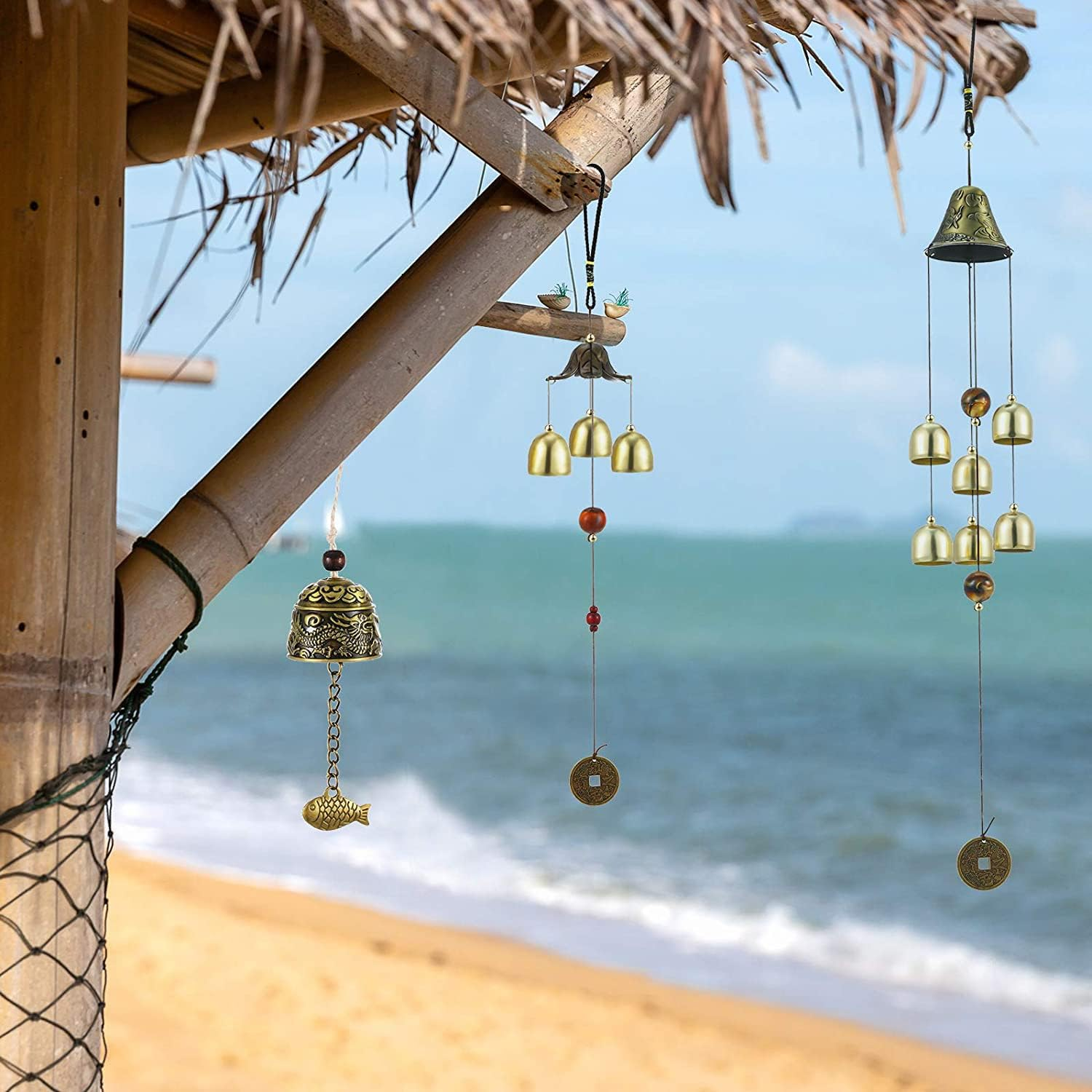 Lucky Wind Chimes Feng Shui Wind Bell 6 Bells Hanging Bell Chimes for Good Luck Home Garden Patio Hanging Decoration&hellip;