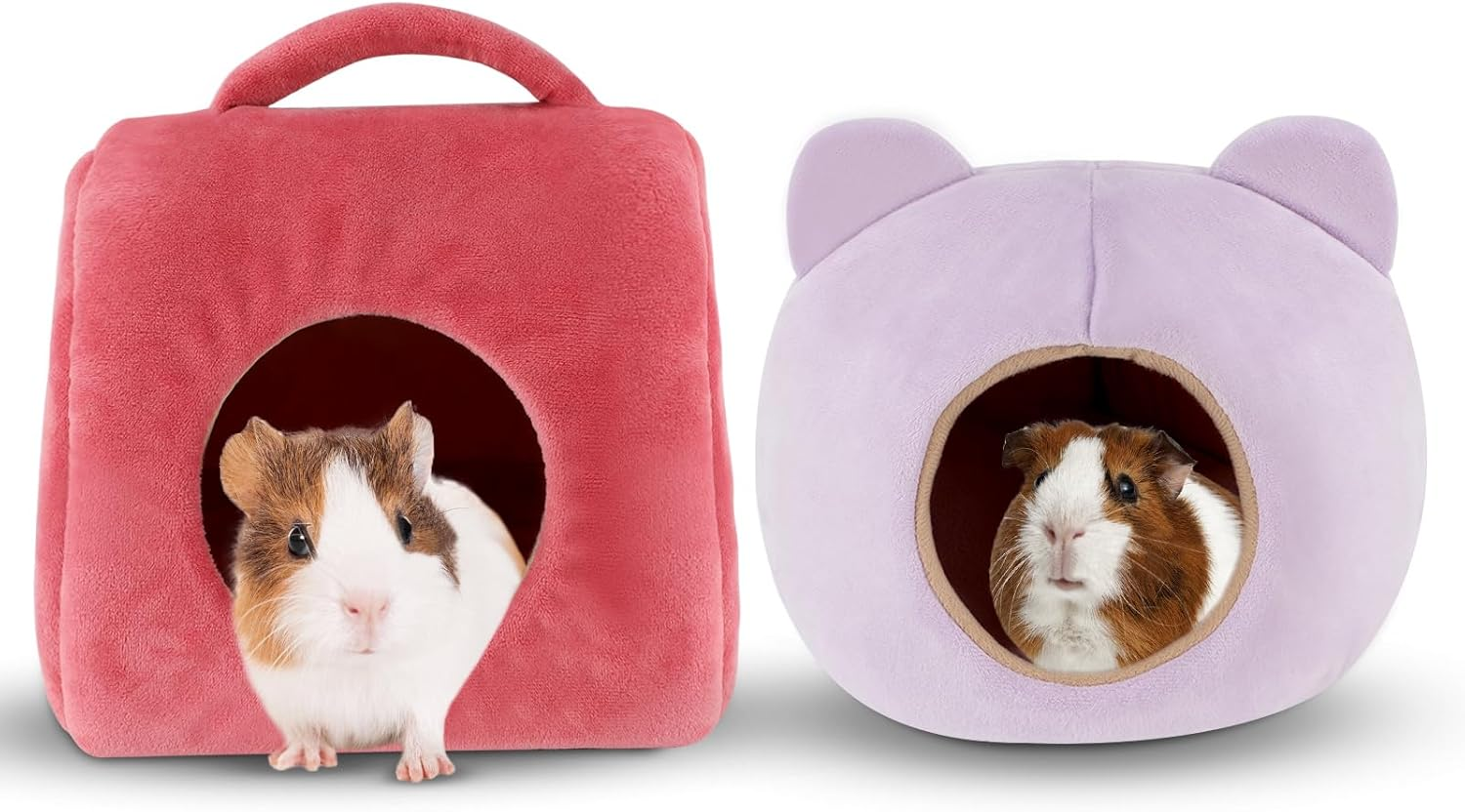 YUEPET Guinea Pig Bed 2 Pack - Washable Cage Accessories Small Animal Bed Hideout for Guinea Pig, Chinchilla, Hamsters, Hedgehog