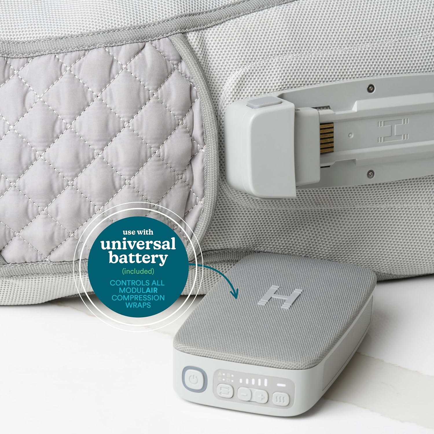 Muscle Relaxation, Cordless, Portable, Knee Care, Homedics Modulair Compression Knee Wrap Massager &ndash; Overlapped Compression Therapy with 4 Programs, Adjustable Intensity, Heat Settings image number 4