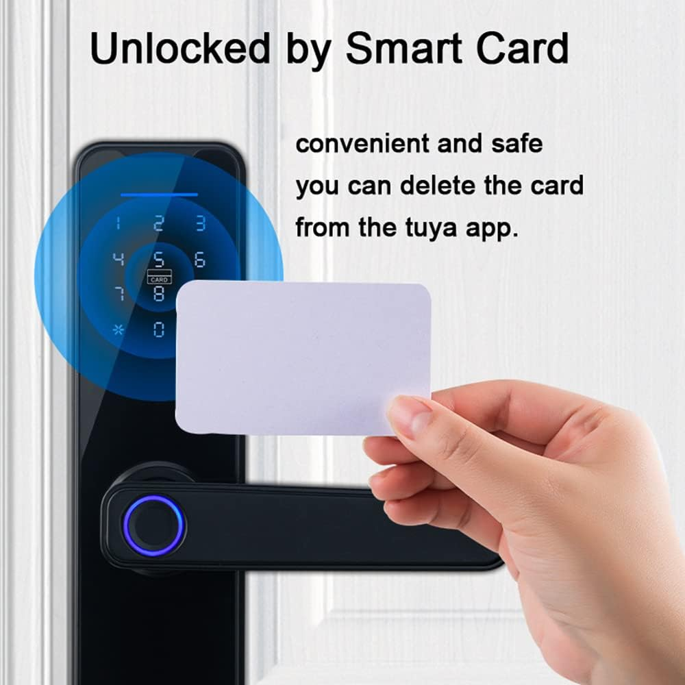 Mingzhe Tuya Smart Lock - Fingerprint Electronic Deadbolt with Handle and Keypad - Compatible with Tuya APP image number 1