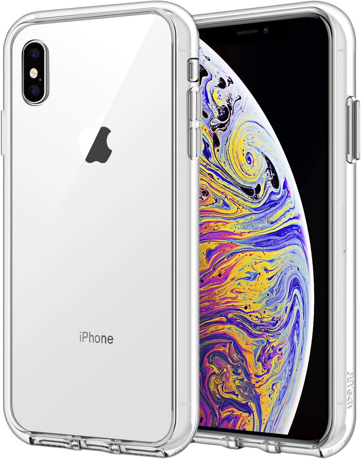 Jetech Case for Iphone Xs Max 6.5-Inch, Non-Yellowing Shockproof Phone Bumper Cover, Anti-Scratch Clear Back (Black)