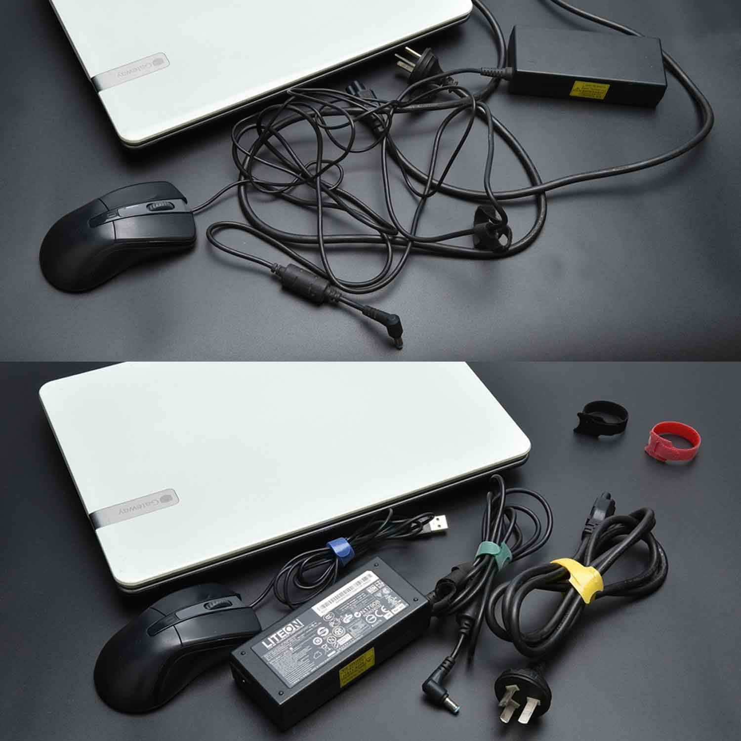 60PCS Reusable Fastening Cable Ties, 6-Inch Adjustable Cord Ties, Microfiber Hook Loop Cords Management Wire Organizer Wraps (Assorted Colors) image number 4