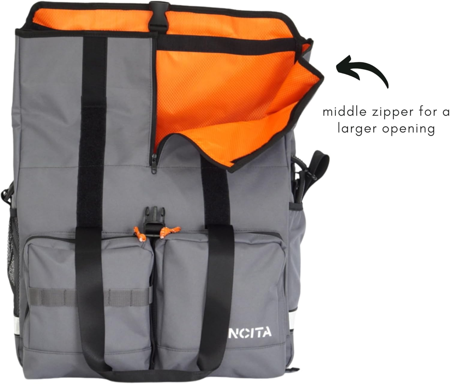 Vincita Large Black Minimal Brompton Bike Bag Accessory - with Laptop Compartment, Rain Cover, Shoulder Strap & Frame Mount image number 2