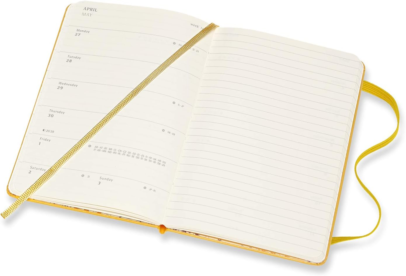 Moleskine - 2020 Limited Edition Alice in Wonderland Diary - Weekly Notebook - Pocket - Yellow