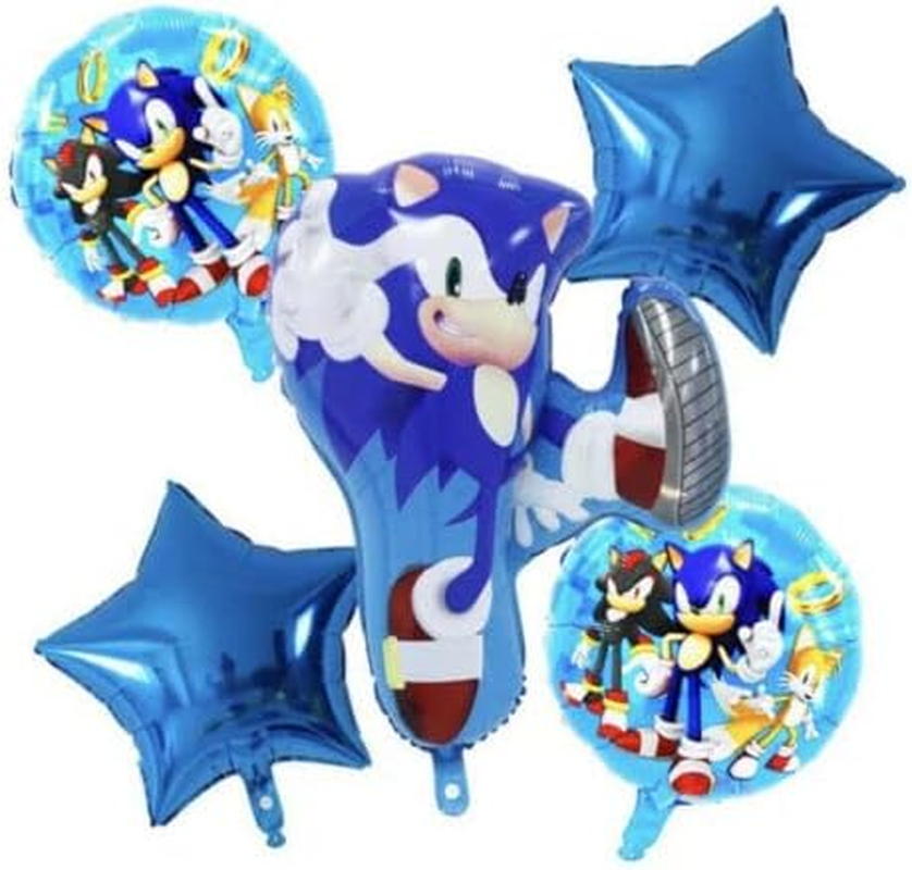 Sonic the Hedgehog Helium Foil Balloon Birthday Party Decoration Pack of 5 image number 1