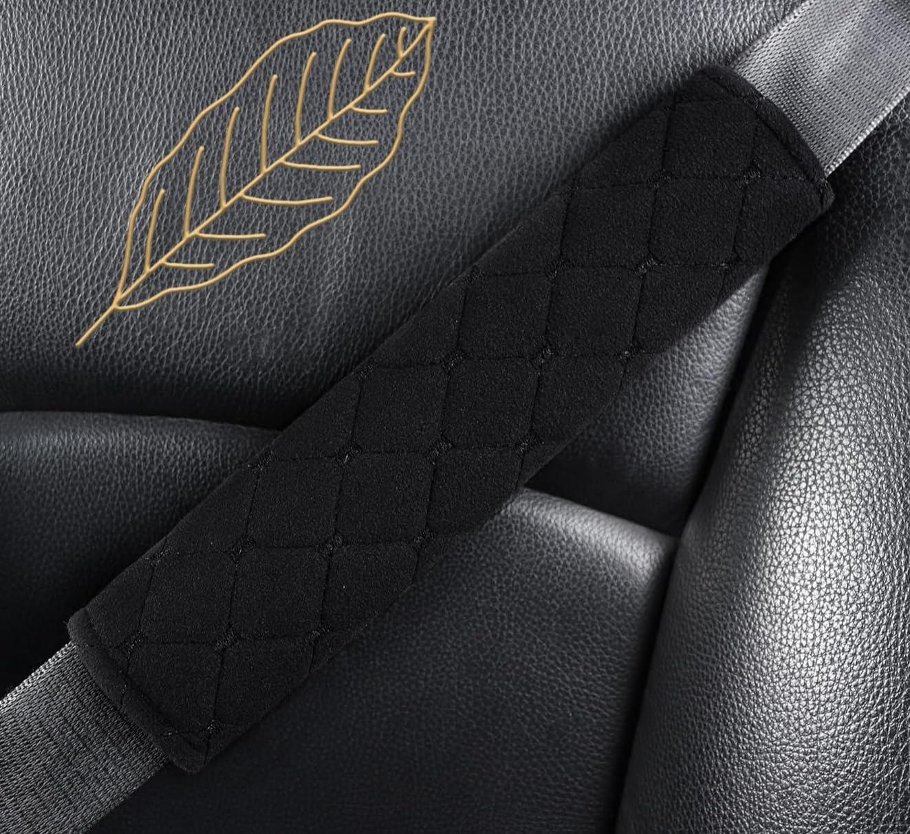 2 Pcs- Pads Cover for Seat Belt, up to Give Your Shoulder Comfortable and Convenient (9.5 Inch) image number 4