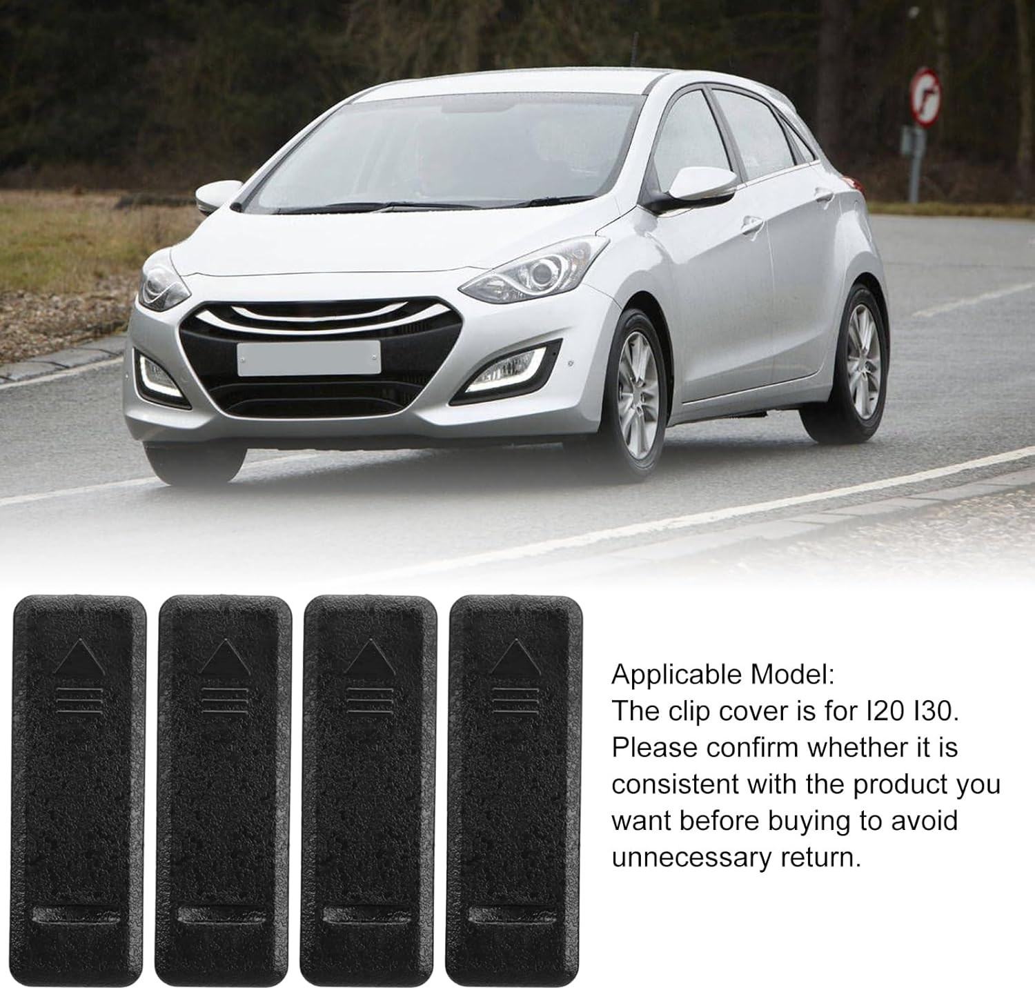 4Pcs Car Roof Clip Cover 87255A5000 - Top Rail Rack Moulding Clip Cover for I20 I30 image number 3