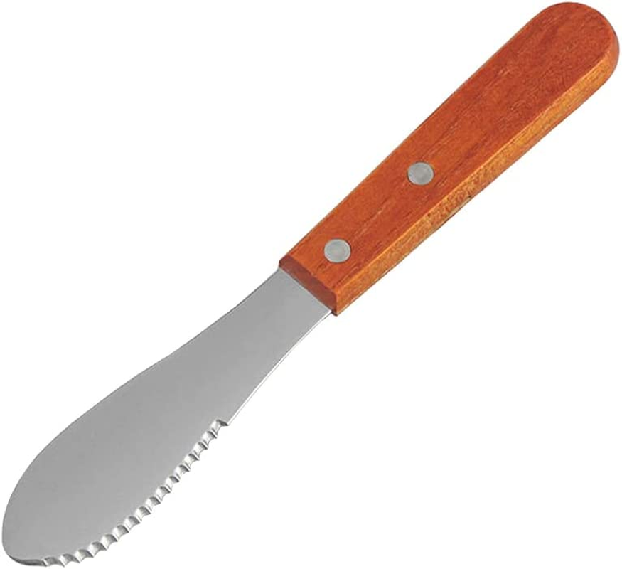 Stainless Steel Butter Cheese Spreader Kitchen Knife with Wooden Handle
