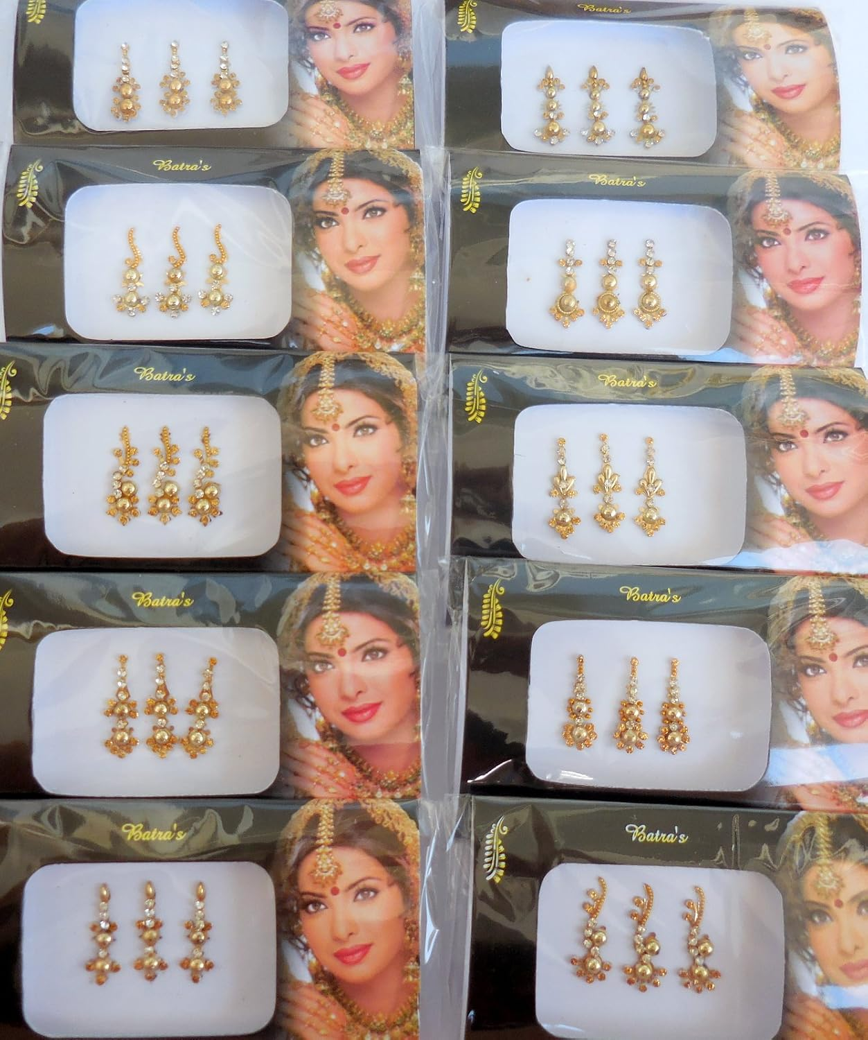 8 Bindi Pack- 24 Combo Bindi Stickers Multicolored,Silver,Gold,Black, Bindi Tattoo Bindi Jewelry image number 4
