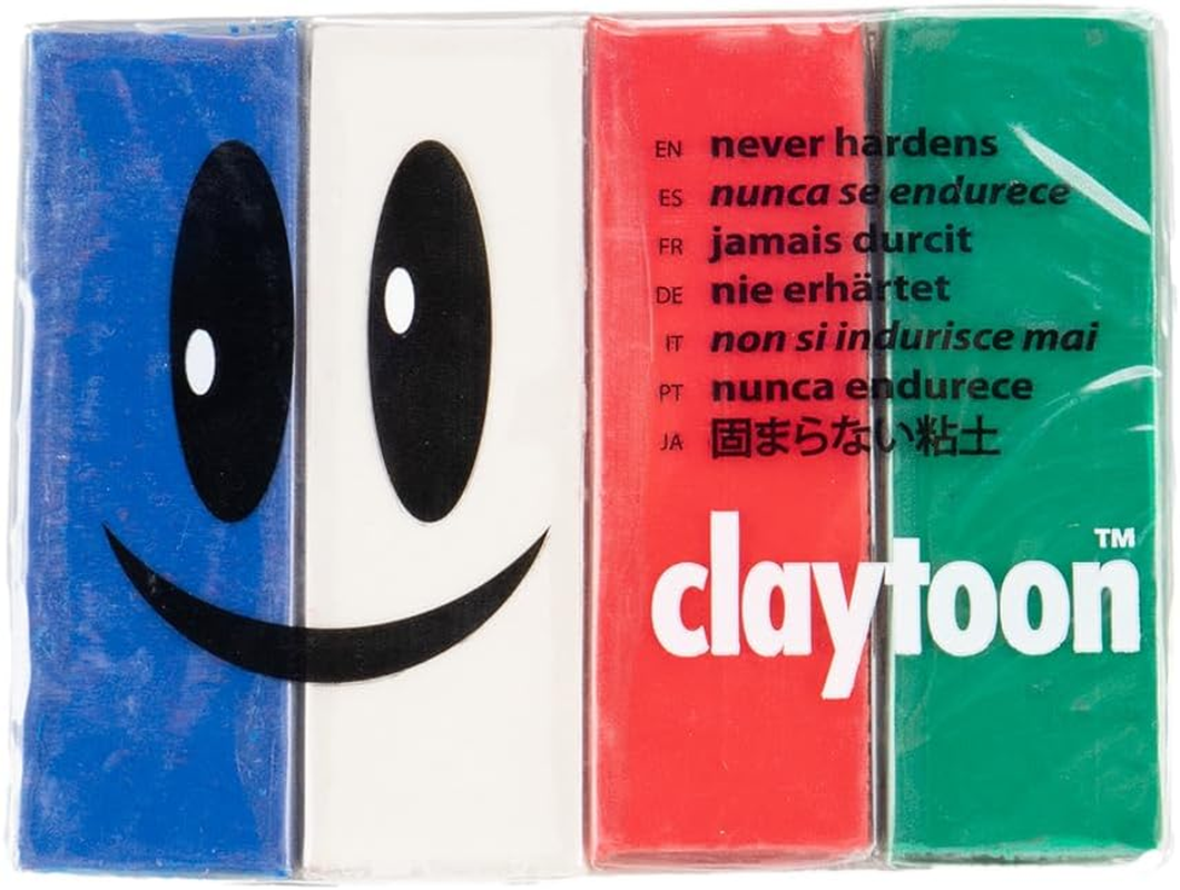 Van Aken Claytoon Modeling Clay &ndash; 1 Lb (Four 4-Oz Bars) &ndash; Use for Claymation, Models, and Stop Motion (Circus)