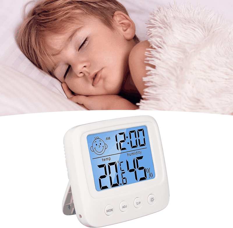 Digital Clock with Hygrometer Thermometer, Versatile Electronic Clock with Backlight Display, Temperature Clock Battery Operated for Nursery Bedroom image number 2