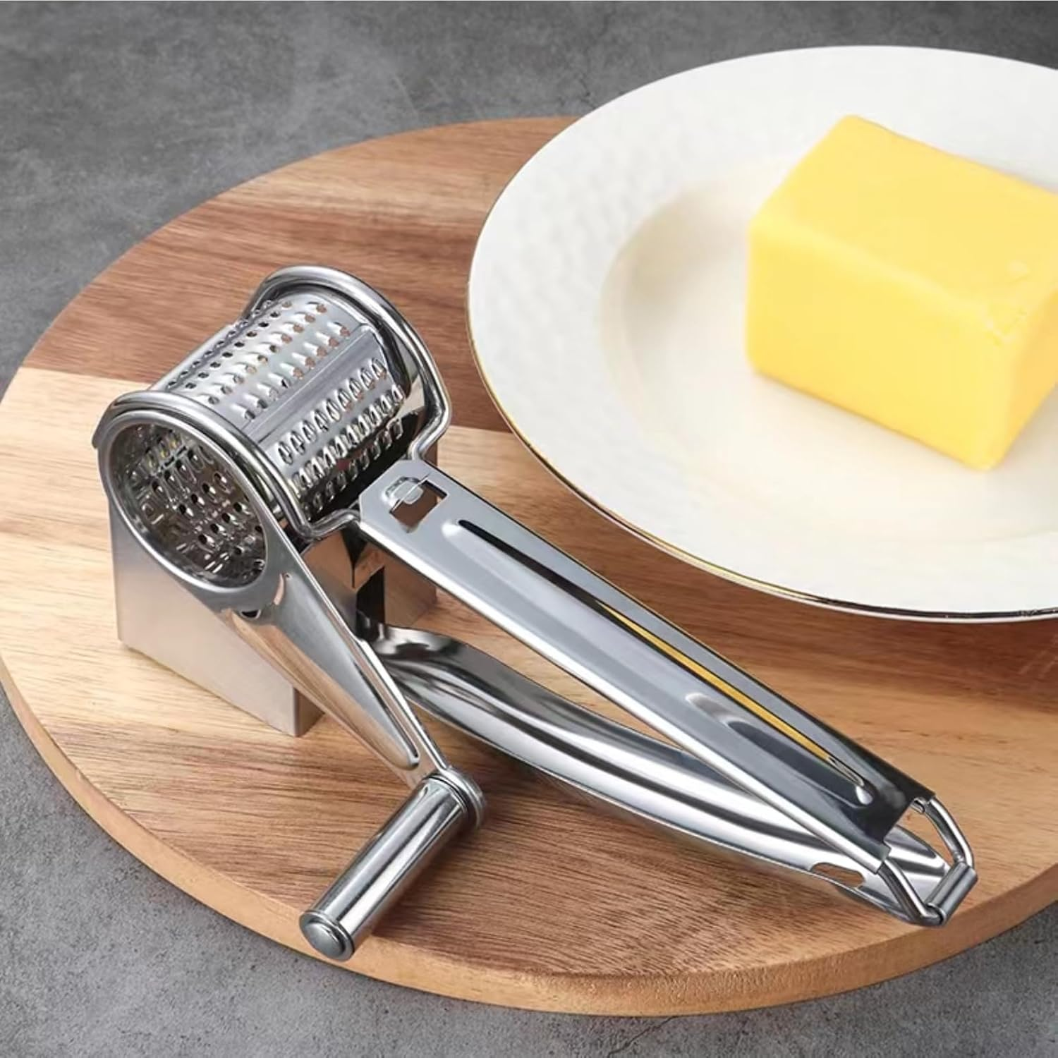 Multi Function Rotary Grater, Stainless Steel Rotary Cheese Grater, Hand Cranked Rotary Shredder for Kitchen Effortlessly Slicing and Shredding Cheese image number 6