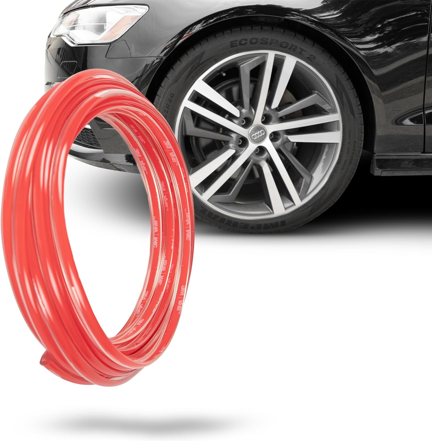 True Line Automotive Rim Protector (Clear) - L Shape Wheel Guard with 3M Adhesive Tape - Ultra-Durable, Easy to Install, Universal Fitting for Car Wheels