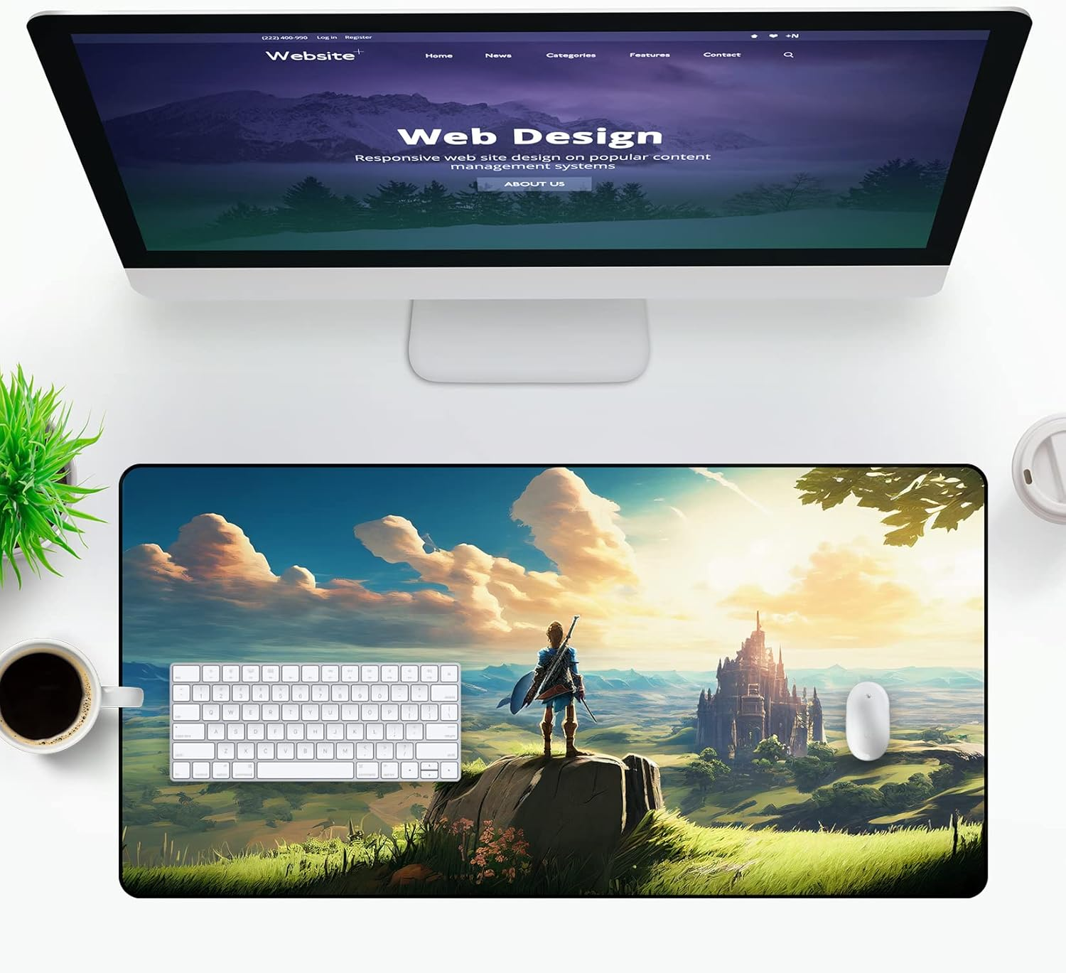 VNDL Gaming Mouse Pad XXL Extra Large Extended Non Slip - Anime Gaming Mouse Mat, Green, Black, Microfiber Cloth, Rubber, 31.5 X 15.7 In image number 6