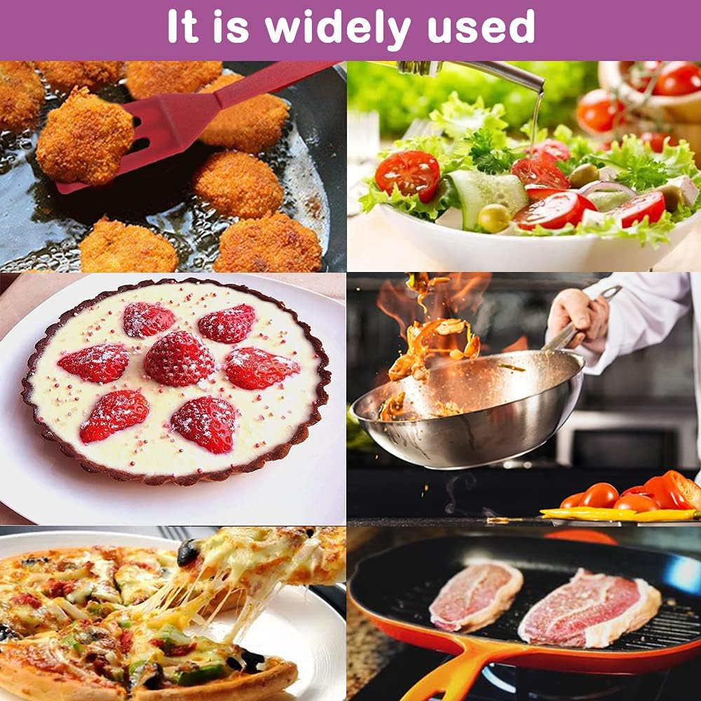 DLAND Mini Silicone Spatula 2-Pack - Nonstick, Heat-Resistant Flexible Cookie Spatula for Baking, Flipping Eggs, Small Pans, Dishwasher Safe (Red & Black) image number 6