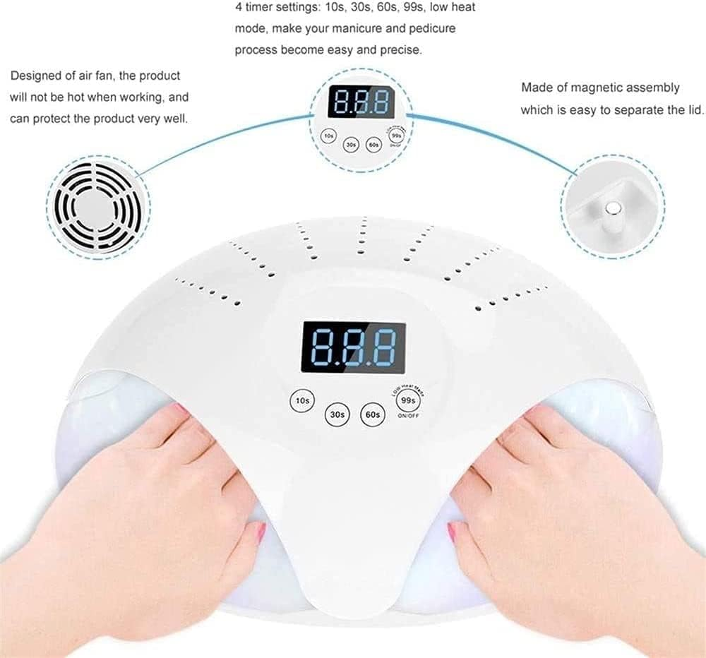 LED Nail Lamp,Nail Dryer, UV Nail Lamp with 4 Timers Settings for Two Hands, Automatic Sensor for Portable Handle Gel Nail UV Light(Pink) image number 1