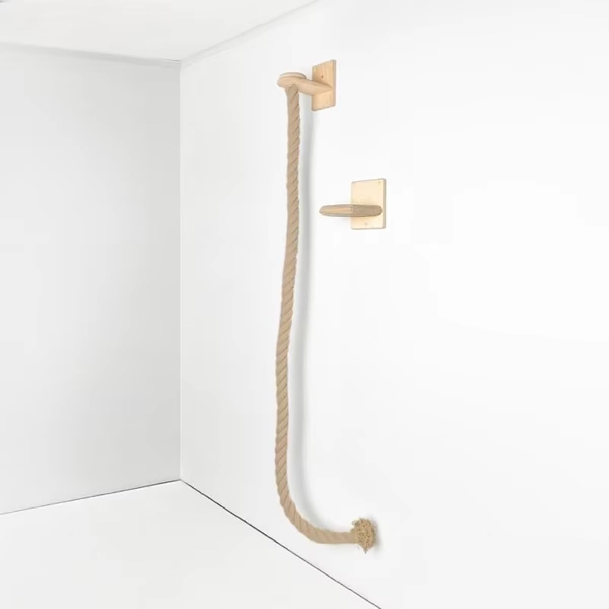 AIMALL Deluxe Cat Climbing Rope Rack, Solid Wood Large Cat Ladder with Jumping Platform, Durable 59In Rope Ladder for Active Cats, Easy Installation image number 3