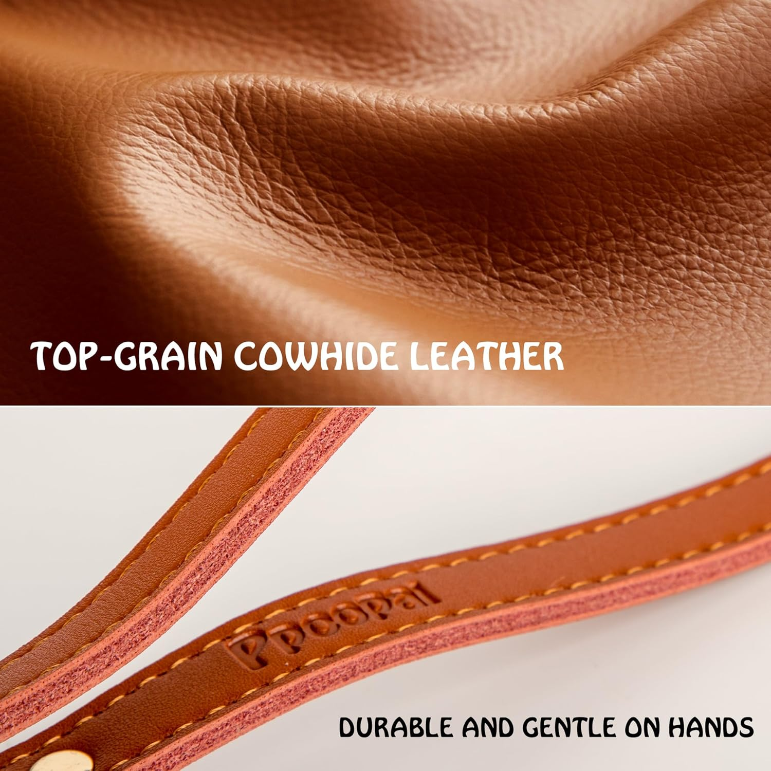 Premium Dog Leash 7FT Adjustable Rope Lead with Full Grain Leather Handle &ndash; Heavy Duty 10Mm Nylon Leash for Medium to Large Dogs, Comfortable Control for Daily Walking & Training image number 5