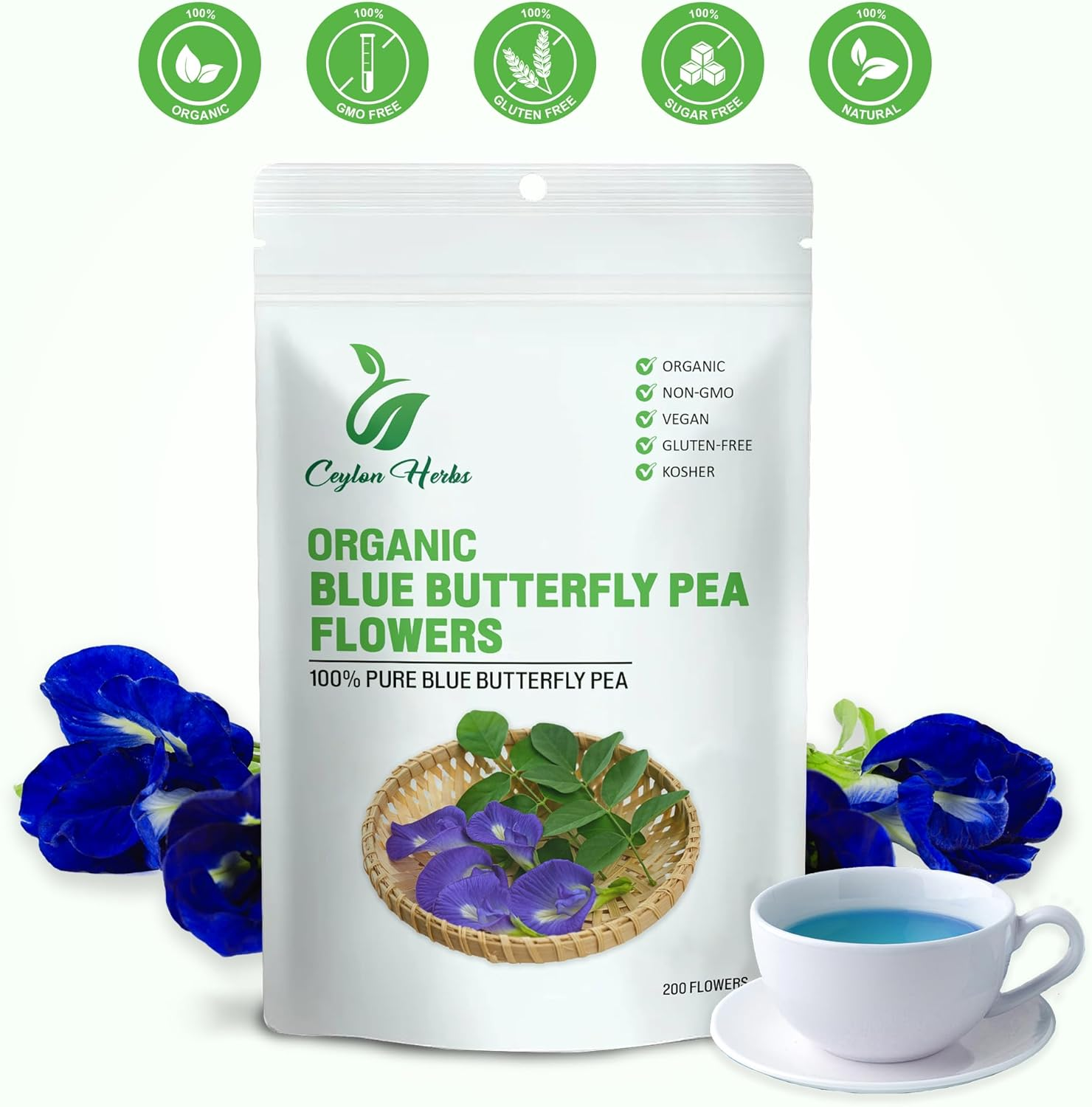 520+ Premium Blue Butterfly Pea Flowers Dried Healthy Well Cleaned Flowers No Additives Hand Picked Pure Dried image number 3
