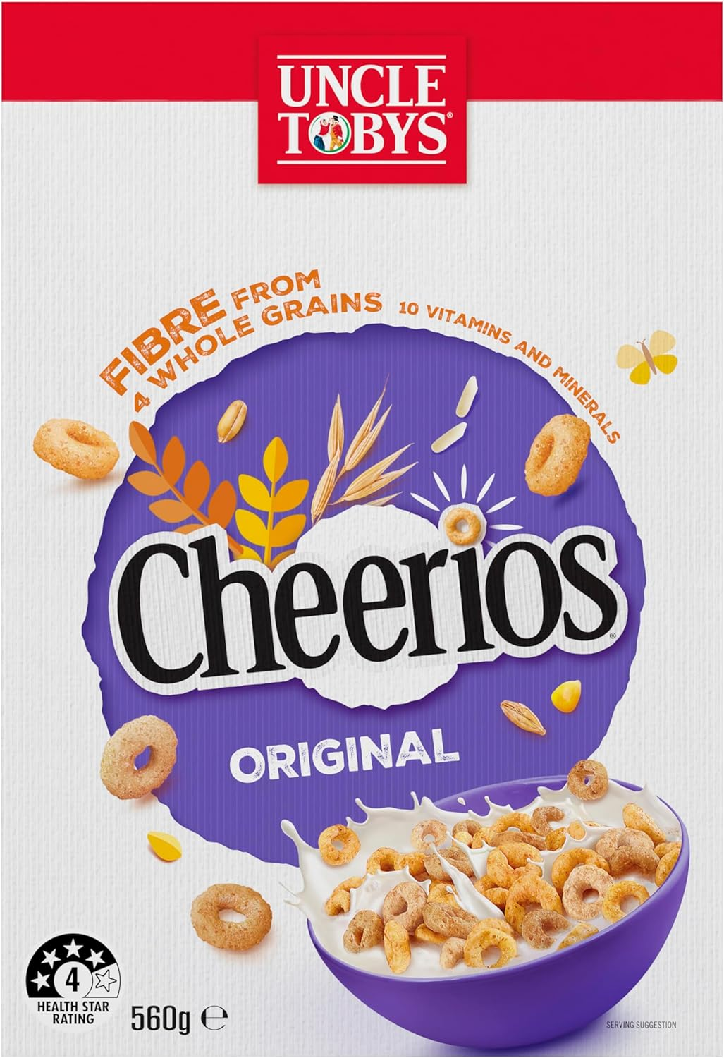 Uncle Tobys Cheerios Wholegrain Breakfast Cereal 560 G image number 2