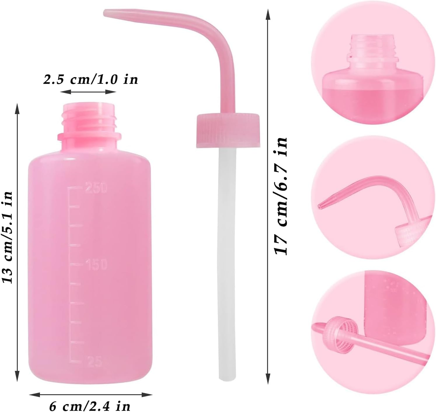 Squeeze Wash Bottle, 3 Pcs Plant Succulent Watering Bottle, Plastic Watering Can Tattoo Wash Bottle with Narrow Mouth, for Chemistry, Industry, Lab & Gardening (150Ml, 250Ml,500Ml) image number 1