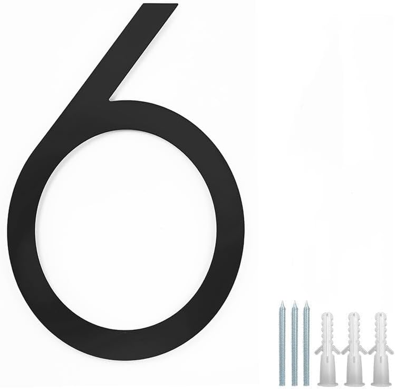 12" Large Stainless Steel Floating House Number, Metal Modern House Numbers, Mailbox Decor Number with Nail Kit for Outdoor Mailbox Yard Home Wall Doorgarage Gate,Coated Black (Black-4) - Black-2 image number 7