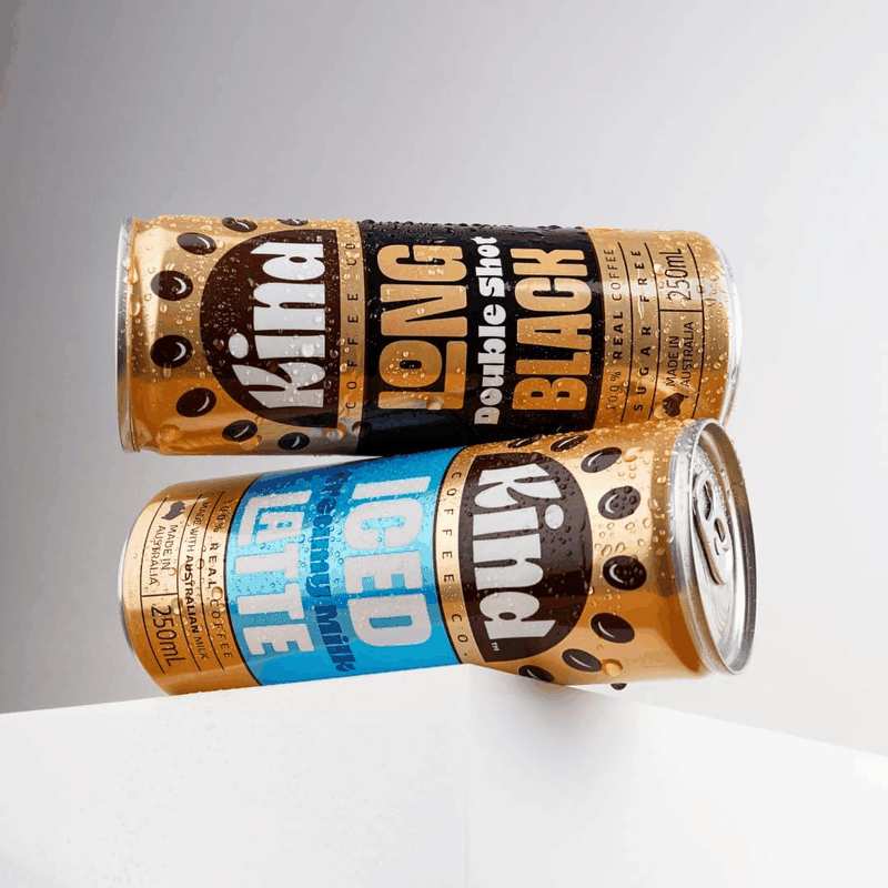 Kind Coffee Long Black Double Espresso - Cold Brew Ready to Drink Coffee, Zero Sugar, No Preservatives, Flavours or Colours, Gluten Free, 250 Ml (Pack of 12)