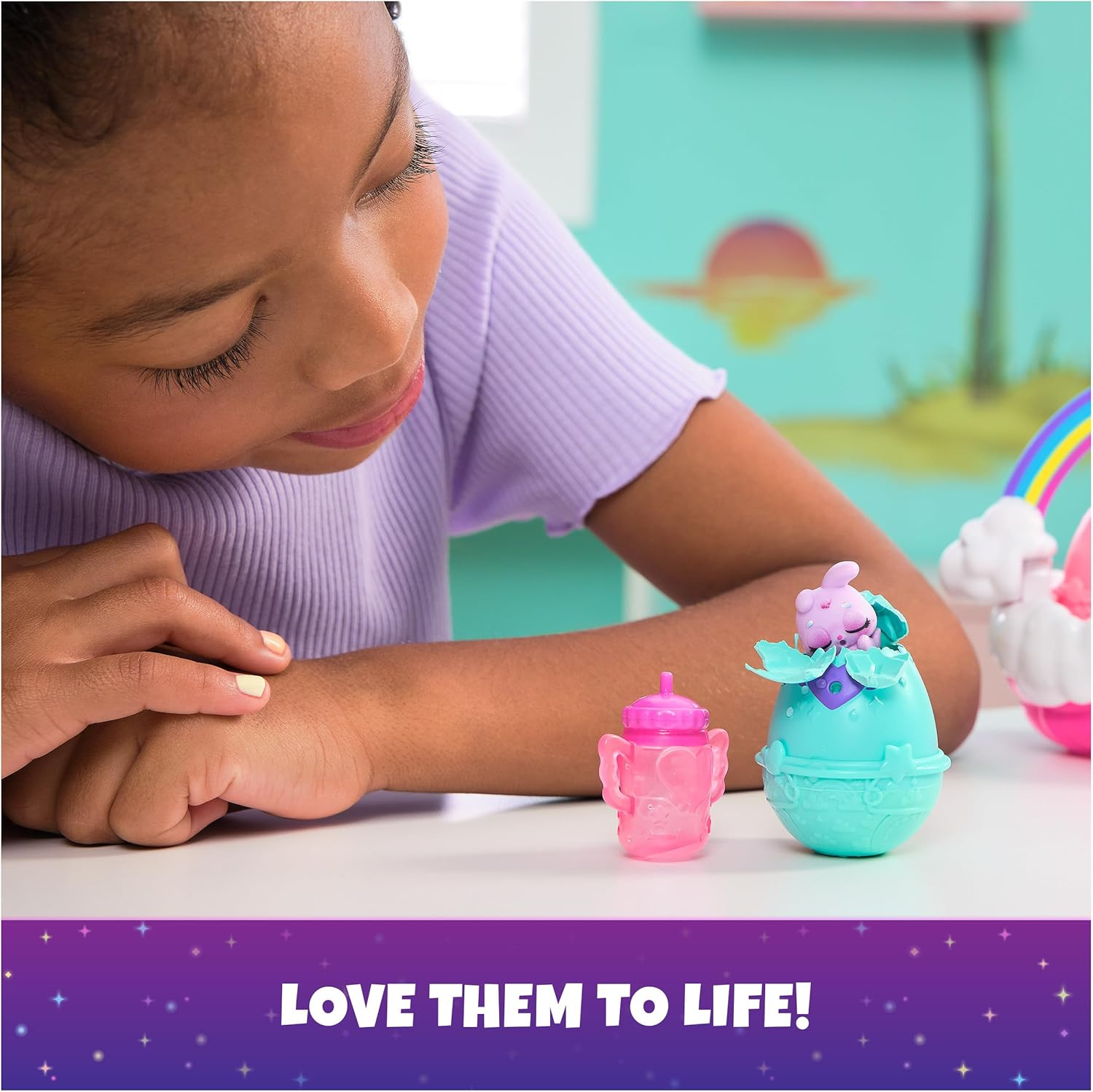 Hatchimals Collectible Hatch Neon Rainbow Basket image number 1