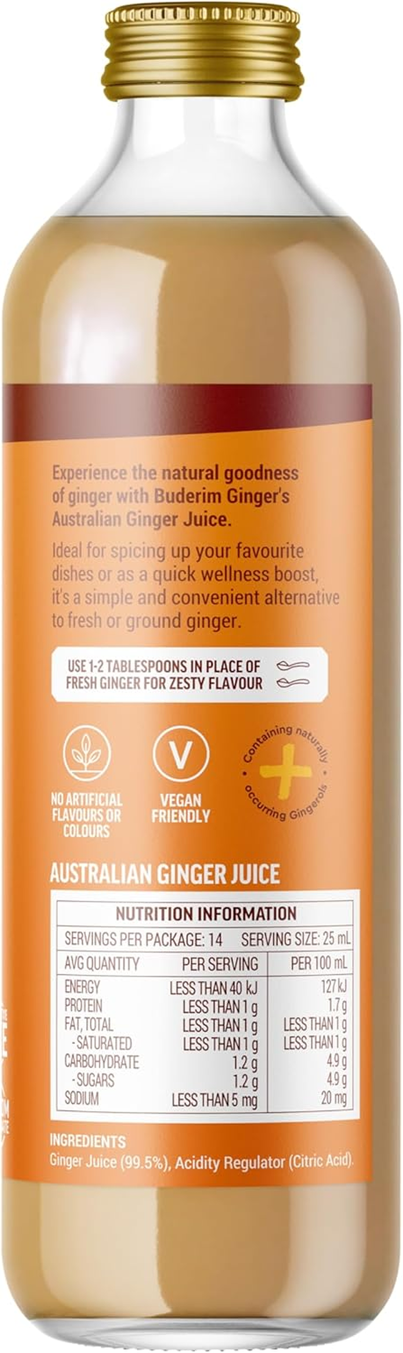 Buderim Ginger Australian Ginger Juice &ndash; Pure, Premium Flavor, Made with Australian Ginger, 350Ml Glass Bottle, Add Zesty Kick to Marinades, Cocktails, Teas, and Stir-Fries. image number 5
