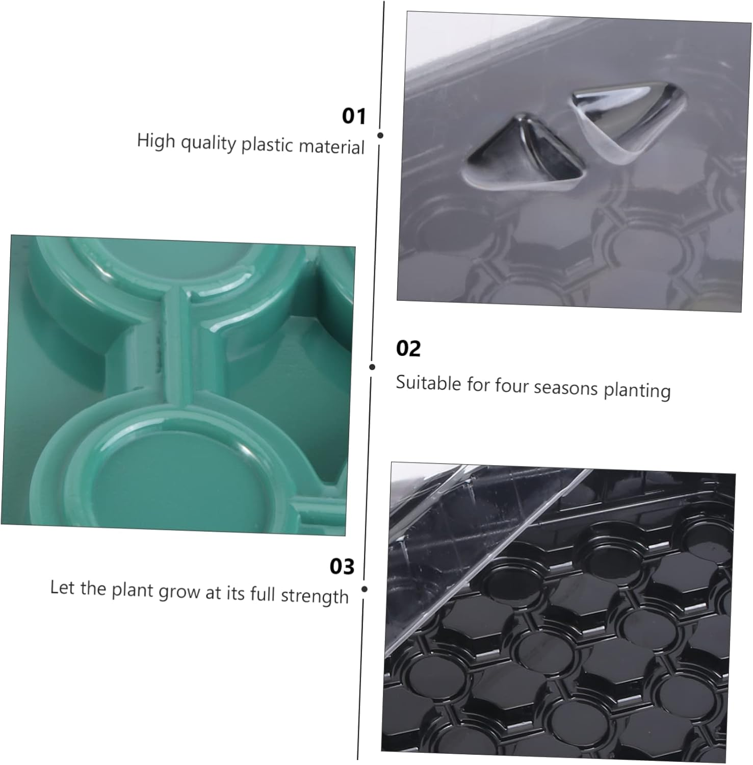 MERRYHAPY 3 Sets Plastic Tray Plant Nursery Tray for Indoor Plant Sprout Propagating Box image number 5