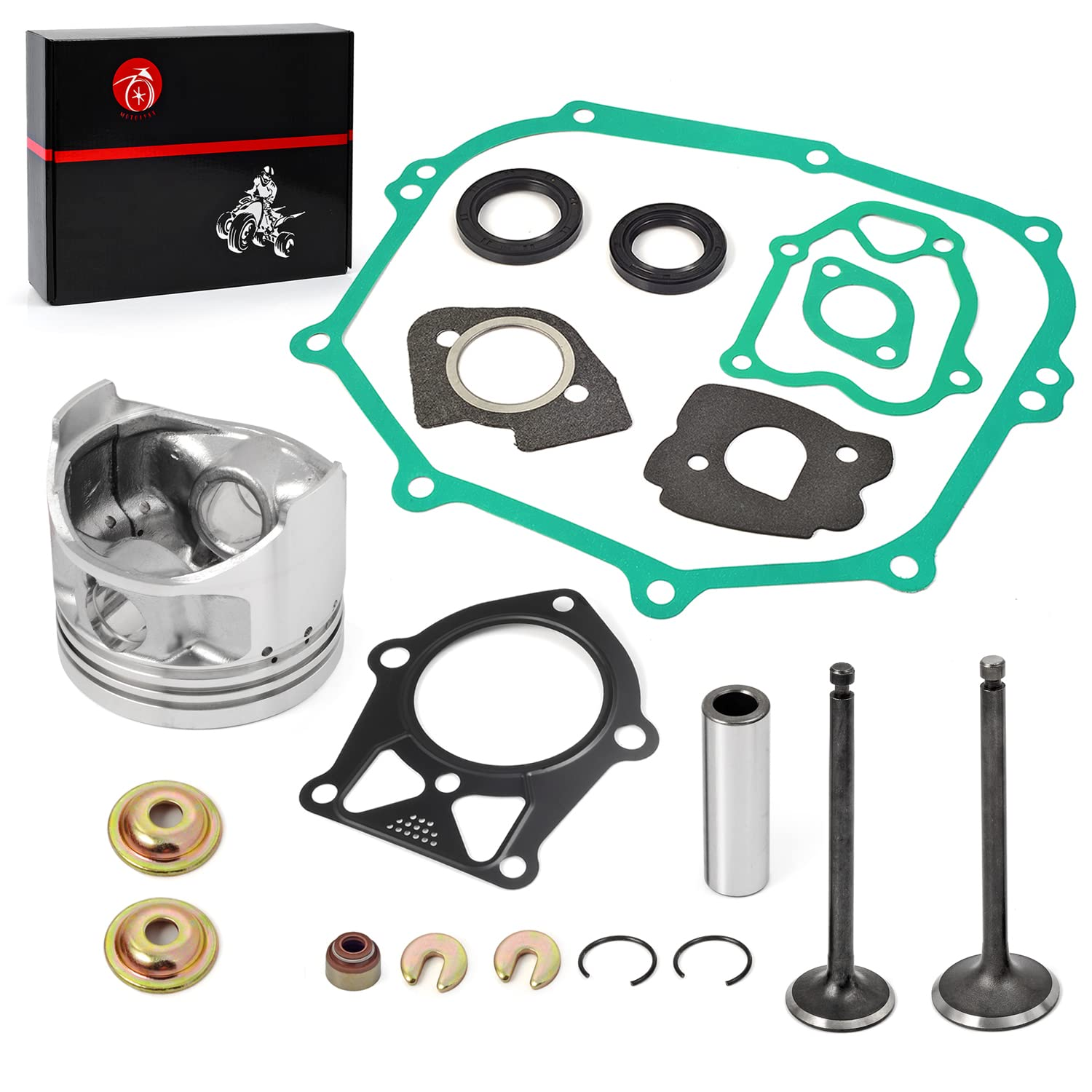 Engine Gasket Rebuild Kit STD Piston & Ring Seal Intake Exhaust Valve Compatible with Yamaha Golf Cart G14 1995 1996 JN5-11631-00-96 JN5-11610-00-00 image number 3
