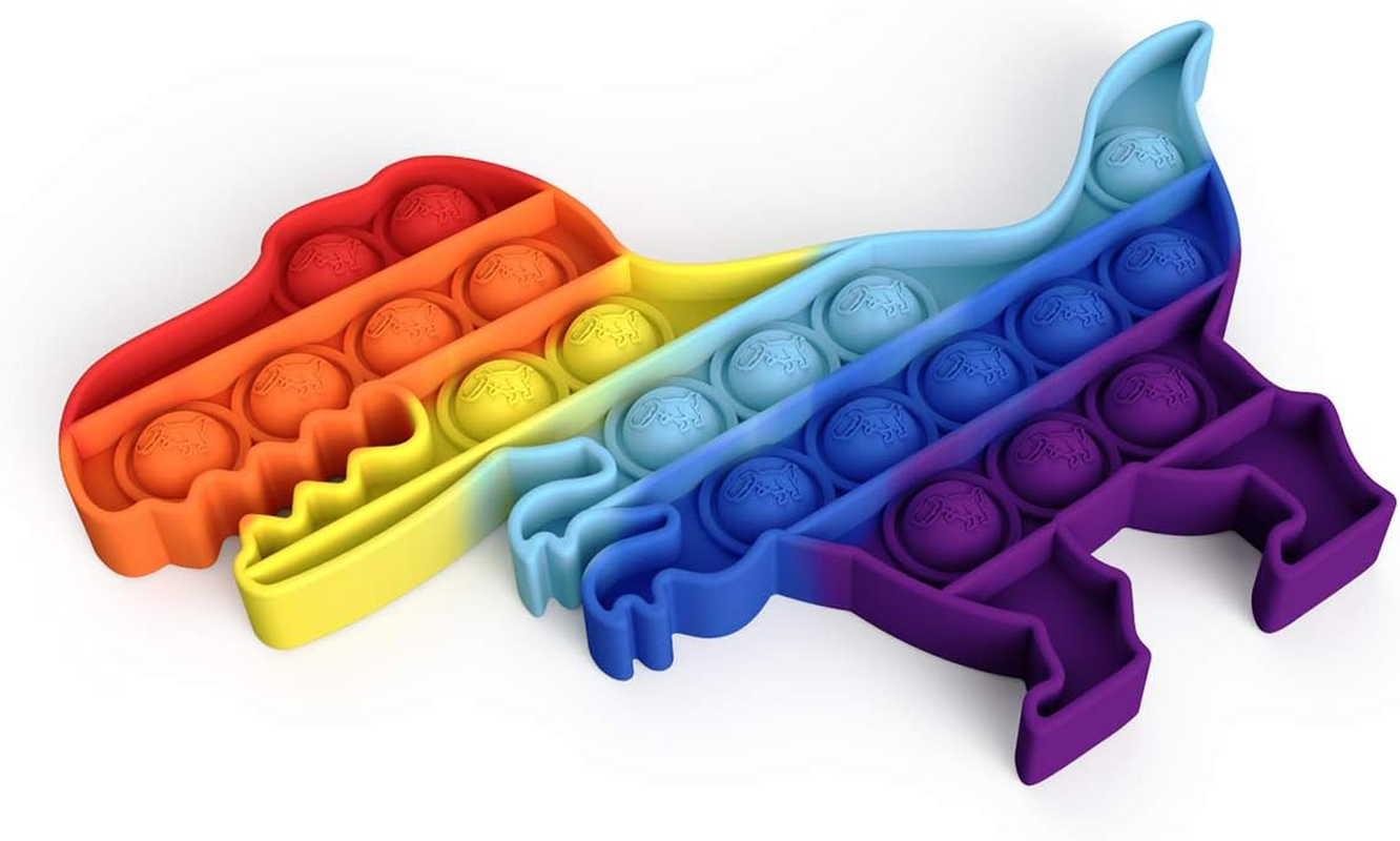 Push Pop Pop Bubble Sensory Fidget Toy, Squeeze Sensory Toy,Silicone Stress Reliever Toy,Autism Special Needs Stress Reliever,For Family,Kids,Students,And Friends (Dinosaur New)