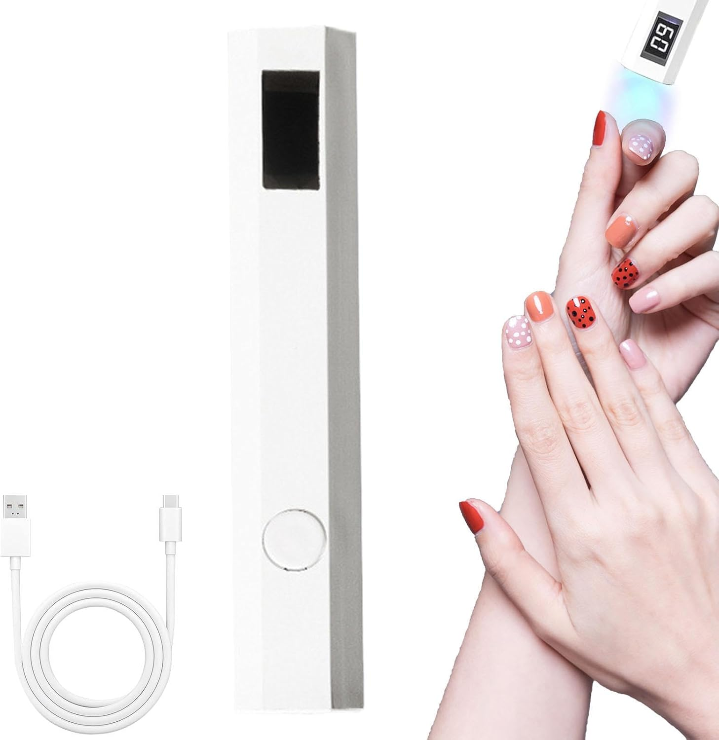 Hand Held UV Light for Gel Nails, UV Pen Light for Nails | LED Display Small Light Pen for Nails - Cordless Timer Lamp 2, Professional Portable Dryer image number 1