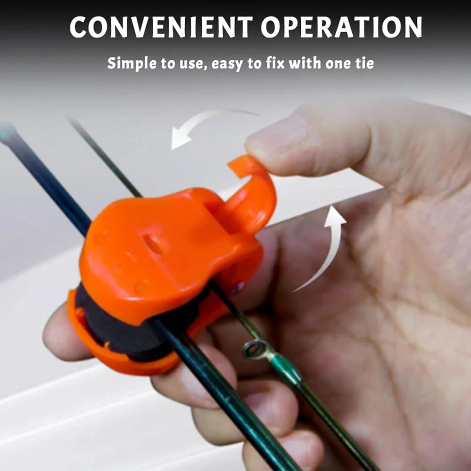 Fishing Rod Tie Holder Pole Keeper Clips, 8Pcs Fishing Rod Clips Holders Pole Fixed Keeper Rod Tie Tackle Clips, Portable Beach Elastic Wall Mounted Fishing Pole Holder Straps, Green