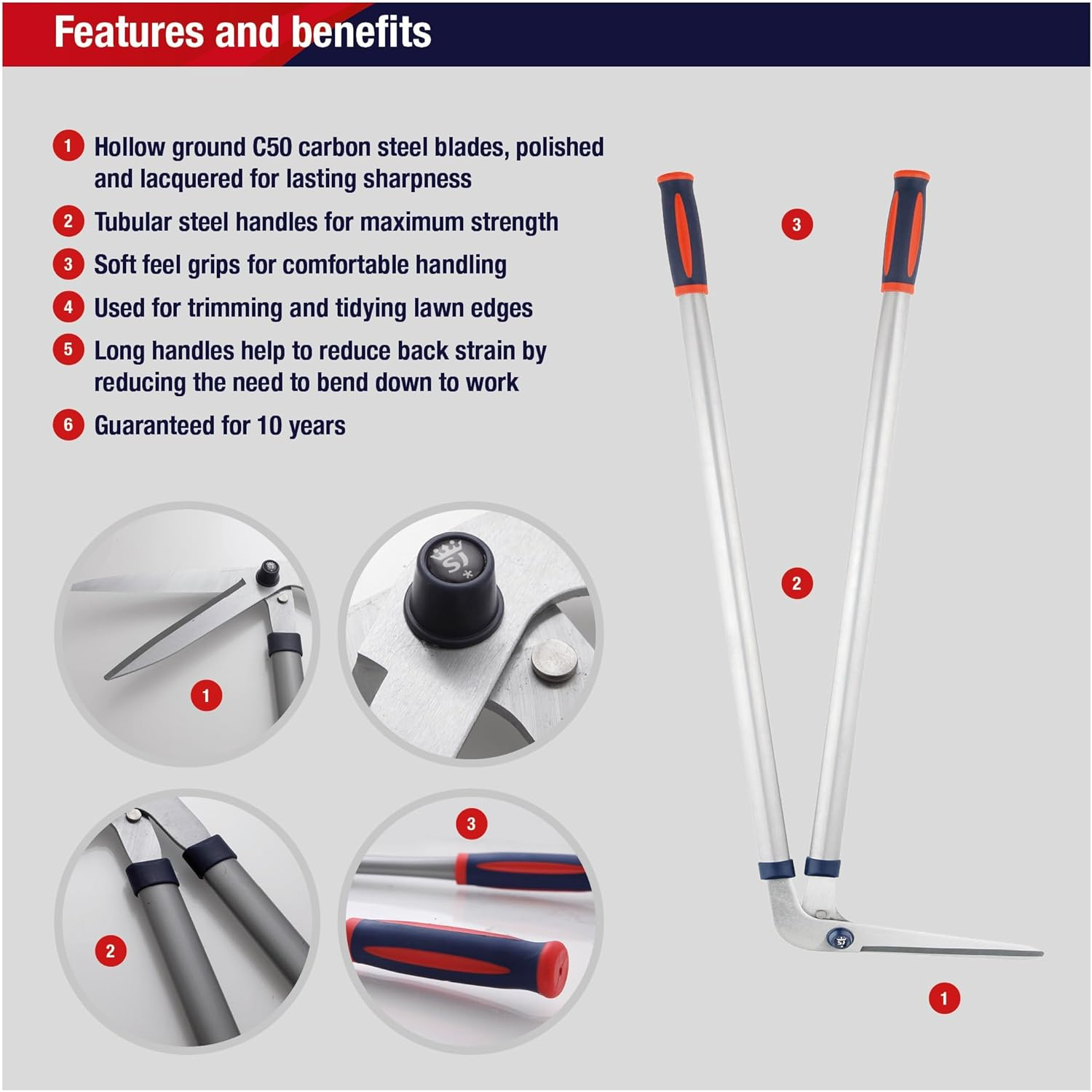 SPEAR & JACKSON EDGING SHEARS - TUBULAR STEEL HANDLES SJ-4900RSS image number 1