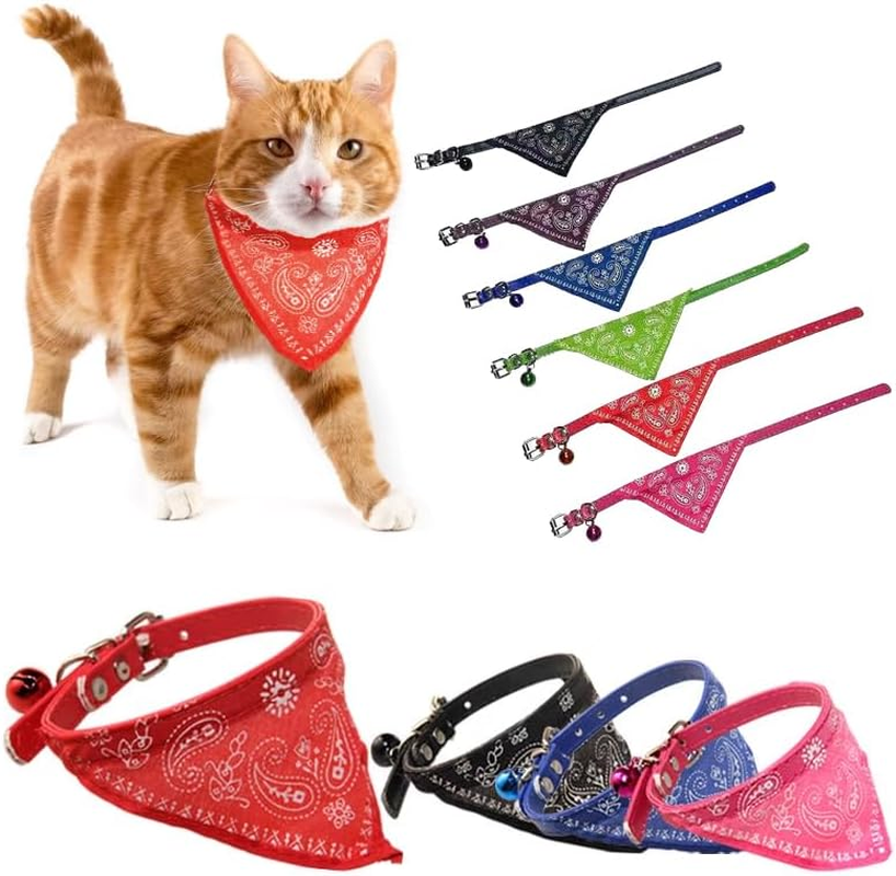 New Adjustable Leather Collar Bandana Neck Scarf Dog Puppy Cat Kitten - Vibrant Color Choices - Blue image number 3