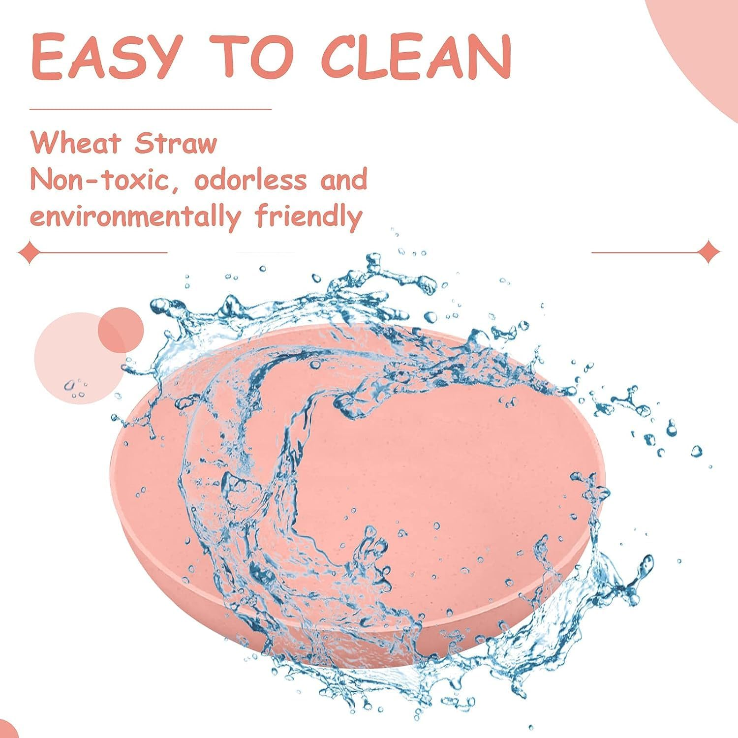 8-Piece Whiskers Tired Cat Bowl - Shallow Food Dish, Wide Wet Feeding Bowl, PET Board for Kittens and Short-Legged Cats, Wheat Straw, Water Dish for Legged Cats and Dogs image number 5